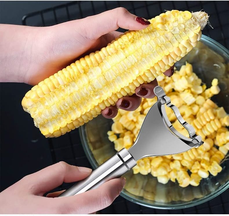 Stainless Steel Corn Peeler Corn Stripper Cob Tool  Removes Kernels From Corn Cobs