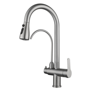 Factory price two handed handle three way kitchen faucet Pure water faucet Stainless steel faucet