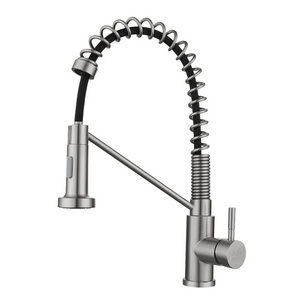 360 degree adjustable flexible faucet   Single rod pull-out Cold and hot adjustable pull kitchen sink faucet