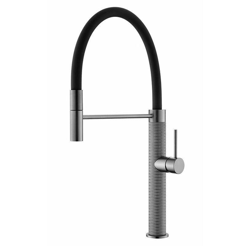 New Design rotating brass material chrome glod black grey plated sink faucet kitchen pull out spray hot and cold water mixer tap