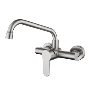 Cheap price wall mounted kitchen mixing  faucet stainless steel  SUS304 sink hot and cold mixer water tap