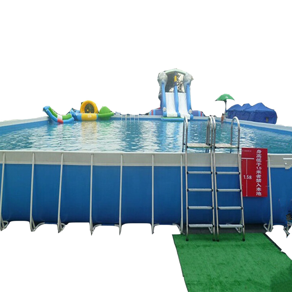 Fashion design piscina pvc adult children indoor outdoor large slide inflatable metal frame swimming pool for sale