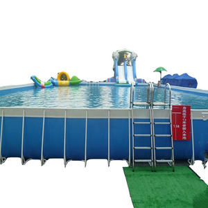 Fashion design piscina pvc adult children indoor outdoor large slide inflatable metal frame swimming pool for sale