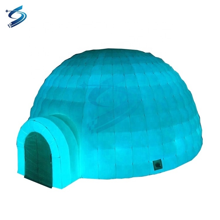 Good quality inflatable canopy igloo tent for temporarily living, Cheap price inflatable dome combined tent in construction site