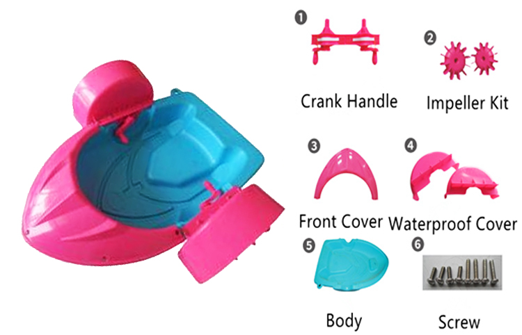 Different Sizes Family HDPE Plastic Hand Water Pedal Paddle Boat Row Boats With High Quality For Kids Adults Sale