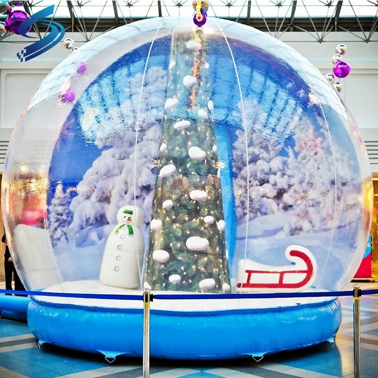 PVC Christmas Decoration Inflatable Globe Ball Human Size Snow Globe Photo Booth