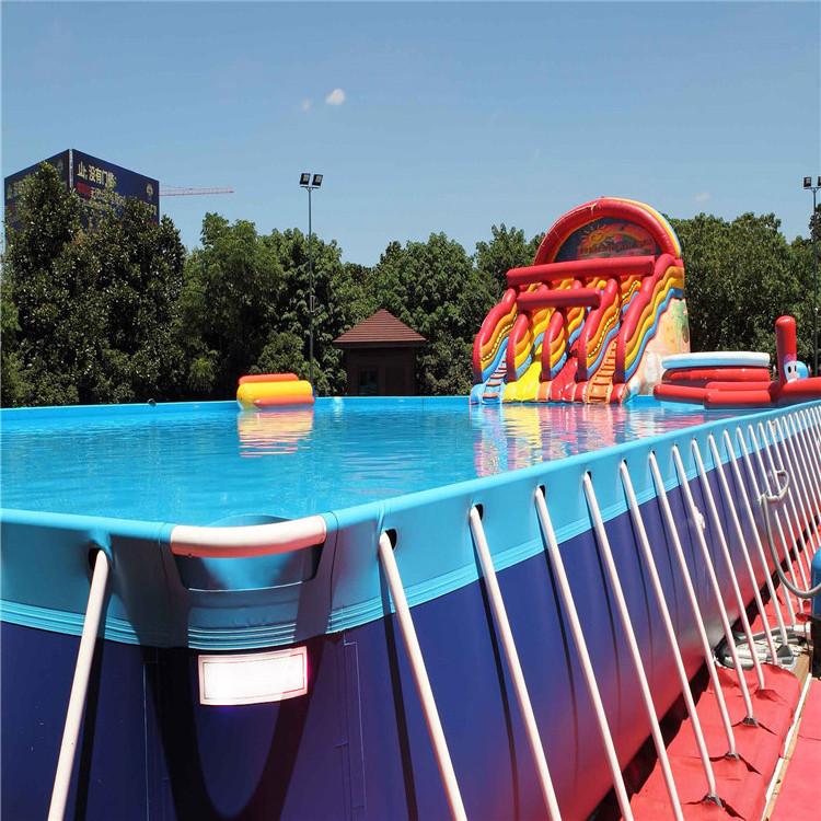 Round Steel Frame Swimming Pool Rectangular Metal Steel Frame Summer Fun For Sale