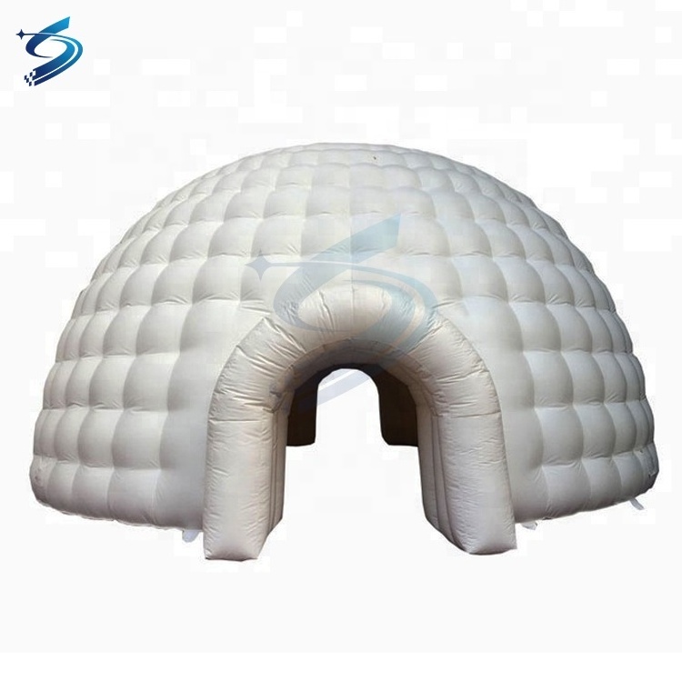 Good quality inflatable canopy igloo tent for temporarily living, Cheap price inflatable dome combined tent in construction site