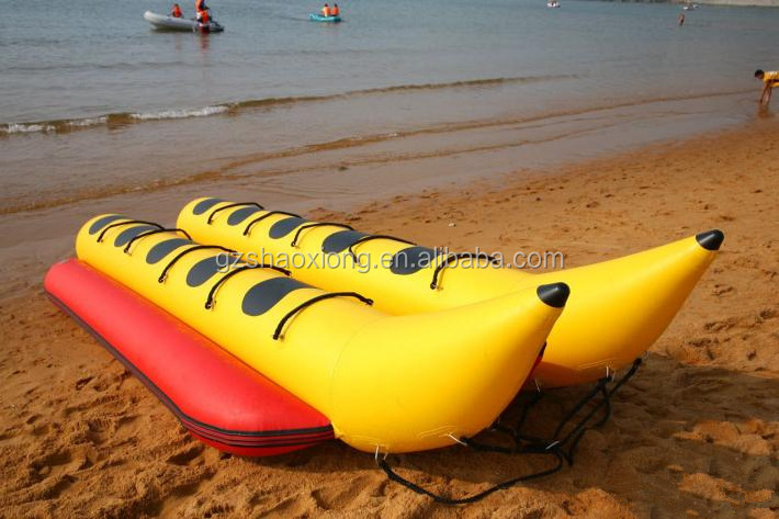 Good price inflatable water banana boat,towable inflatable water sledge toys,inflatable banana raft for entertainment