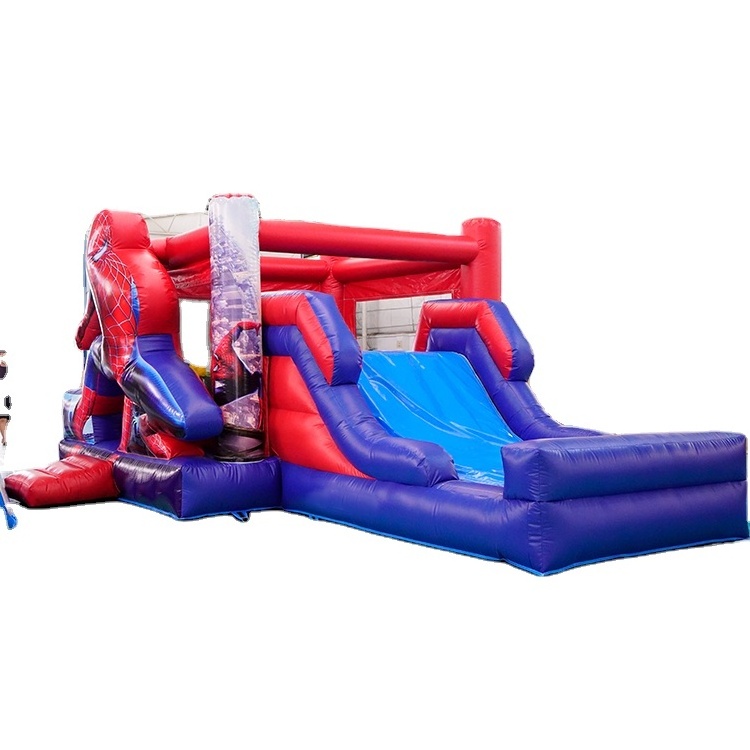 Spider Man Inflatable Bounce House Bouncy Castle with Slide for Kids