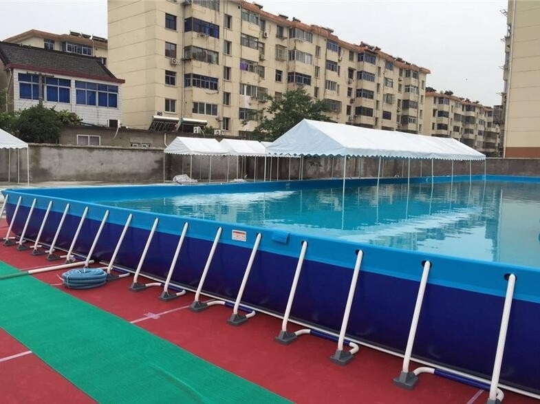 Fashion design piscina pvc adult children indoor outdoor large slide inflatable metal frame swimming pool for sale