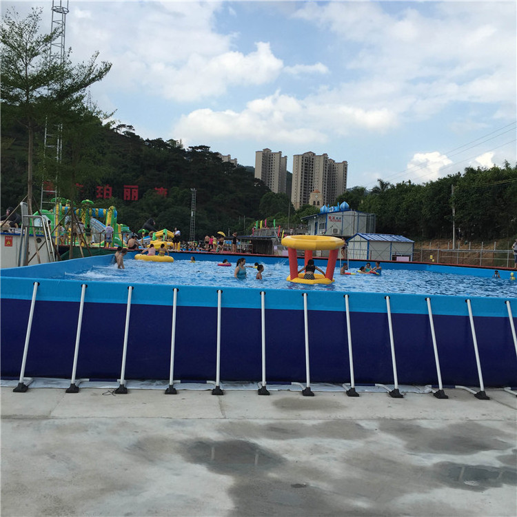 Round Steel Frame Swimming Pool Rectangular Metal Steel Frame Summer Fun For Sale