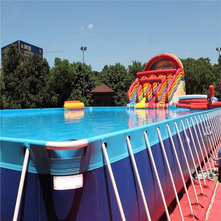 Fashion design piscina pvc adult children indoor outdoor large slide inflatable metal frame swimming pool for sale