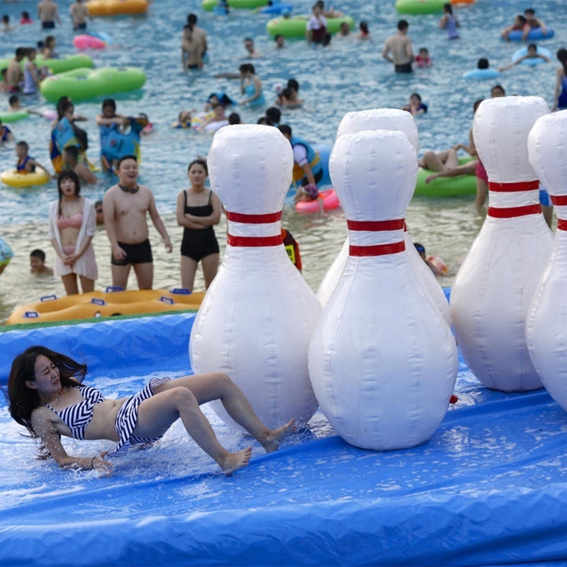 Large Inflatable Human Bowling Pin Set Game for Commercial Sale / Bowling Set / Body Soccer Ball