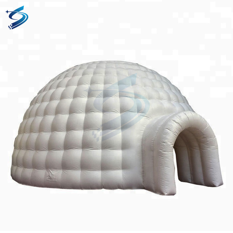 Good quality inflatable canopy igloo tent for temporarily living, Cheap price inflatable dome combined tent in construction site