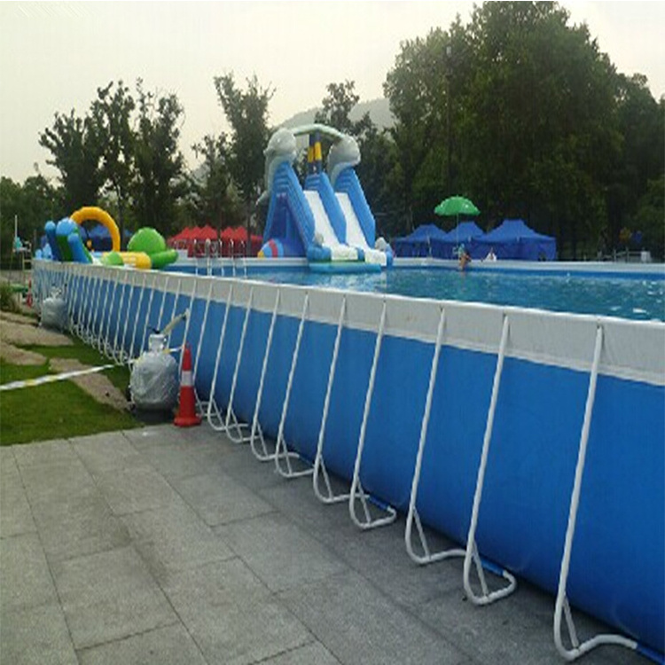 Round Steel Frame Swimming Pool Rectangular Metal Steel Frame Summer Fun For Sale