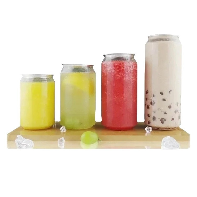 High Quality Cans Direct Factory  330ml 500ml 650ml transparent  plastic aluminum bottle soda can for juice bubble milk tea