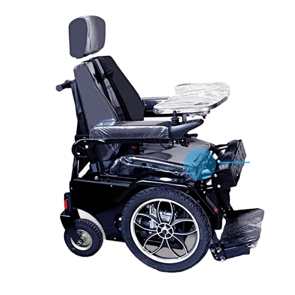 Factory Wheelchair Standing up for Disabled Big Seat Elder Patient Power Electric Control High Backrest Lying Leather