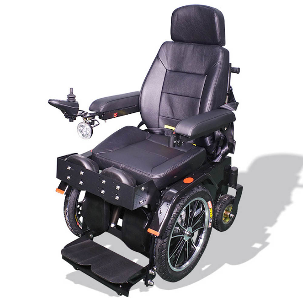 Factory Wheelchair Standing up for Disabled Big Seat Elder Patient Power Electric Control High Backrest Lying Leather