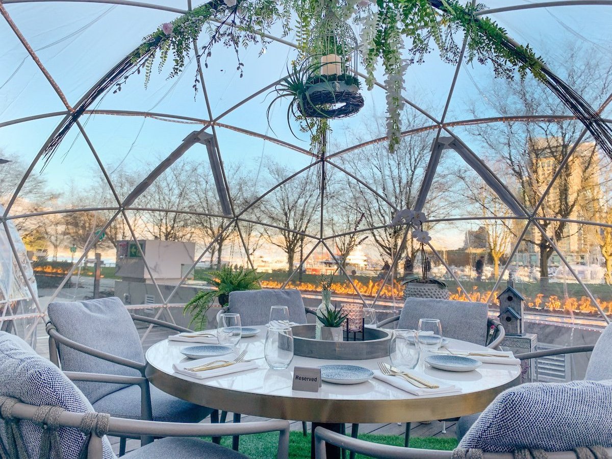 4m 5m Transparent Igloo Geodesic Dome Tent For Coffee/Restaurant