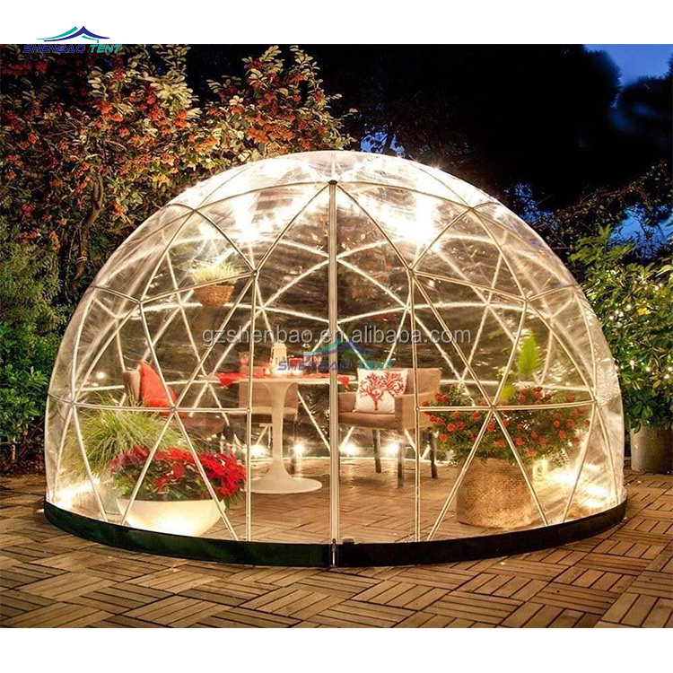 Glamping Luxury Waterproof Clear PVC Transparent Igloo House garden tent Greenhouse Geodesic Dome Tent For Outdoor Events