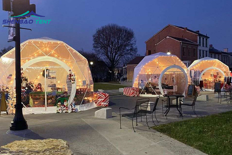 4m 5m Transparent Igloo Geodesic Dome Tent For Coffee/Restaurant