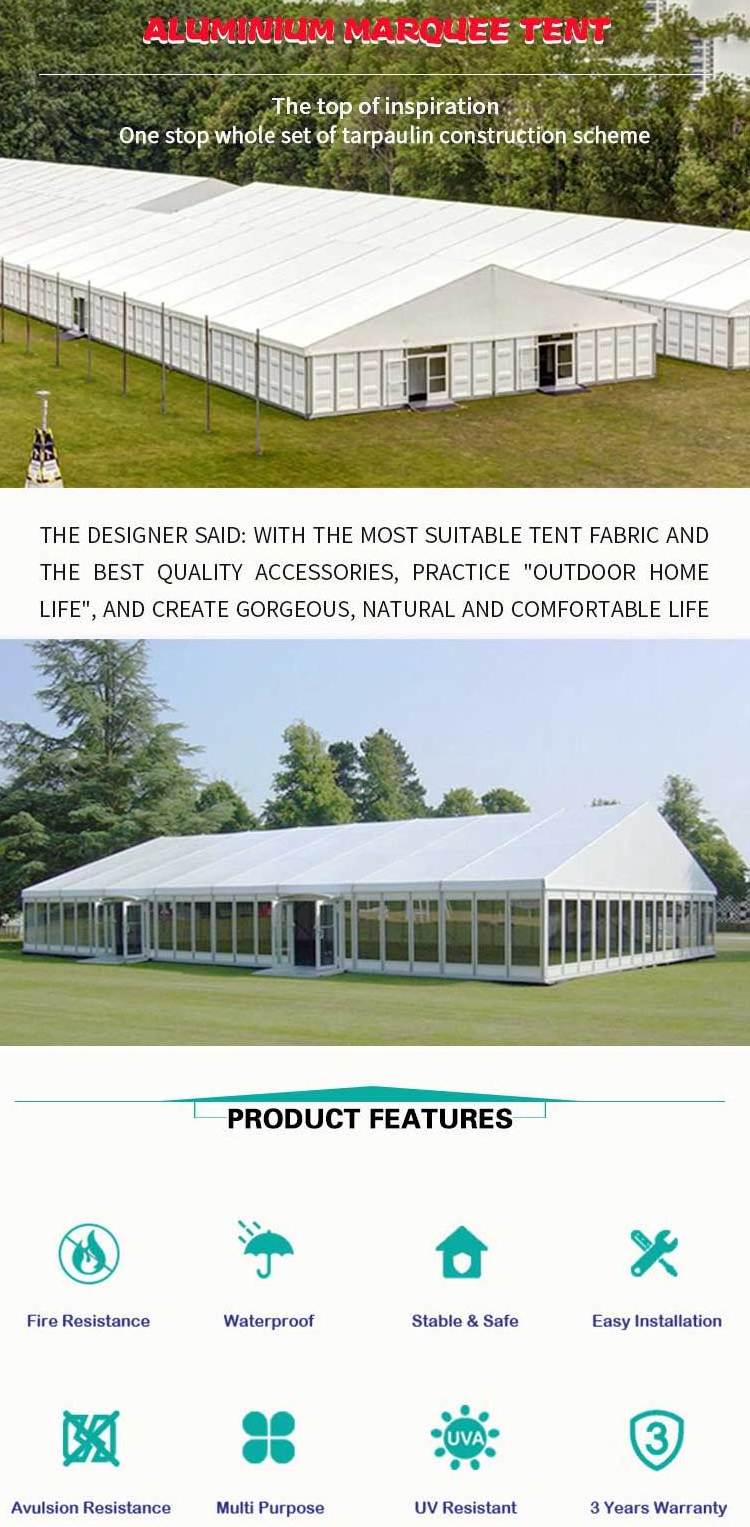 Luxury 10x20 20 x 40 50x30 outdoor large white aluminum parti wed design event wedding party marquee tent for 200 300 500 people