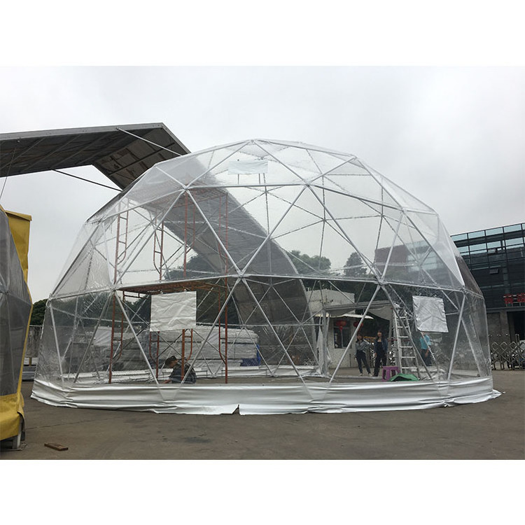 10m transparent big steel event dome tents large geodesic dome clamping tents for swing pool shade