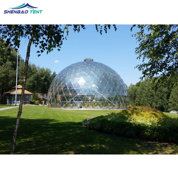 Hard Pressed Extruded Aluminum alloy T6061/T6 Frame material and Stainless Features glass geodesic dome tent