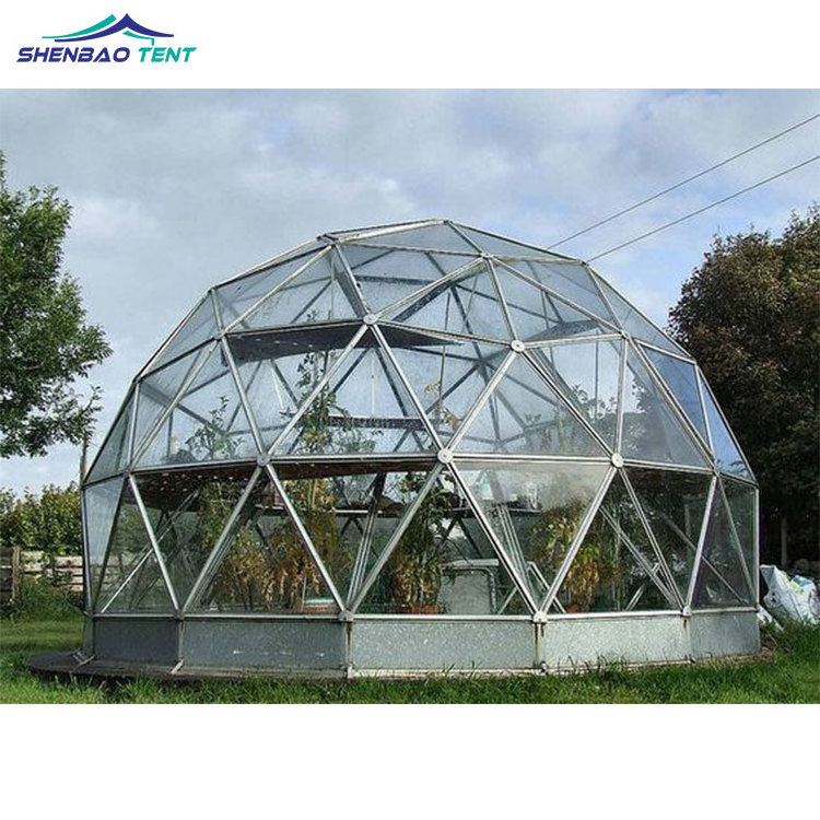 Hard Pressed Extruded Aluminum alloy T6061/T6 Frame material and Stainless Features glass geodesic dome tent