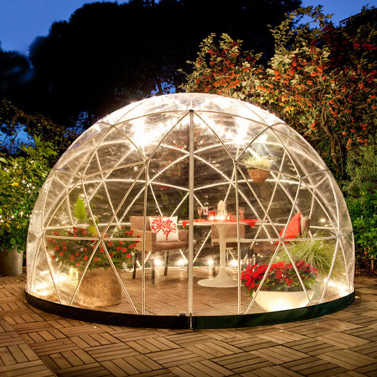 3m/4m/5m Luxury Outdoor Transparent Hotel Cafe Plastic Clear Dome House Garden Igloo Waterproof UV Protection Dome