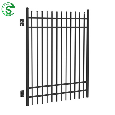 High quality black ornamental fence  double swing gate metal pedestrian door sliding gate wrought iron gate