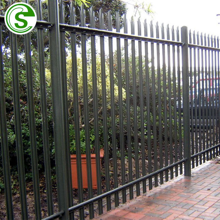 Medium security perimeter fence steel palisade fencing picket fence for residential