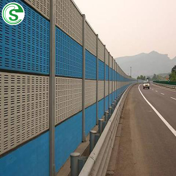 High quality galvanized steel sound barrier fence,noise barrier wall for road,highway and railway noise barrier price