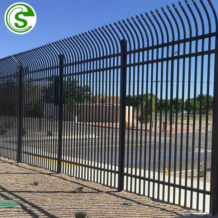 Factory Supplier Powder Coated Black Metal Fencing Fancy Garden Wrought Iron Fence