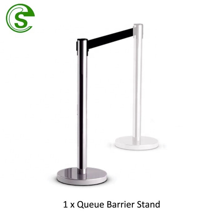 Stainless Steel Queue Fence Velvet Ropes Telescopic Guardrail Isolation Belt Queue Line Stand