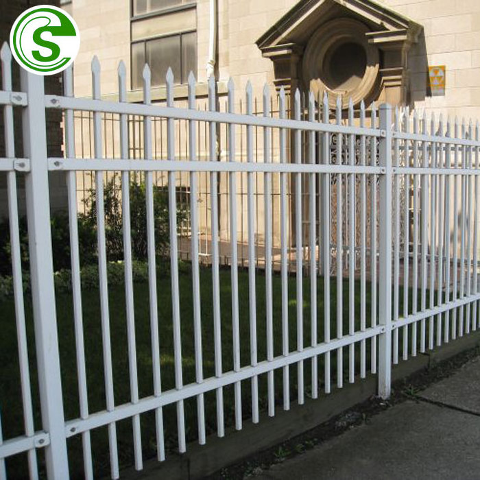 Garden Powder Coated Black Tubular Stainless Steel Fence Panels Palisade Fence With Steel Base For Goat