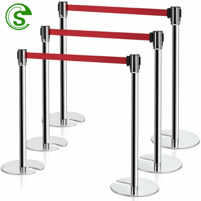 VIP gold crowd control stainless steel rope stands crowd control barriers stanchion post