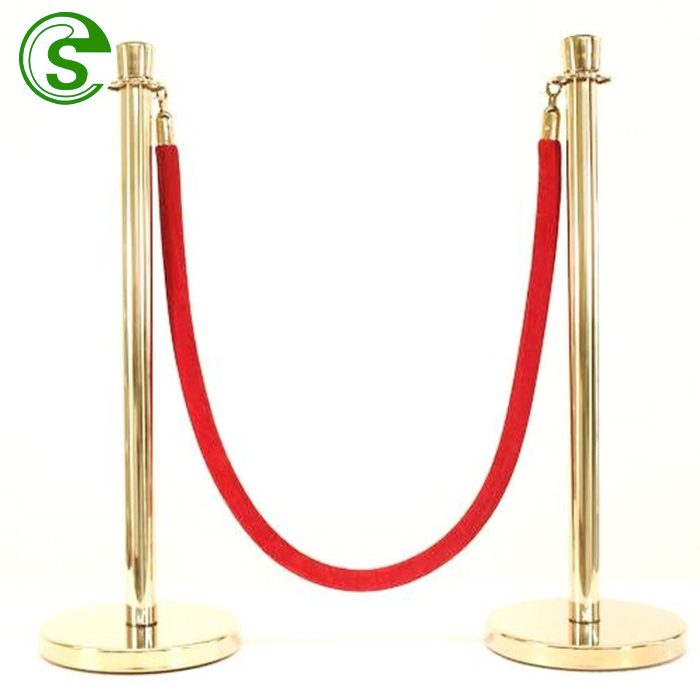 VIP gold crowd control stainless steel rope stands crowd control barriers stanchion post