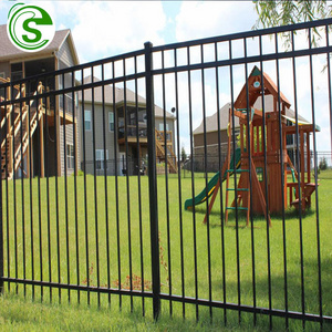 High quality house Metal iron main gate top picket tubular fence designs galvanized building material garden fencing