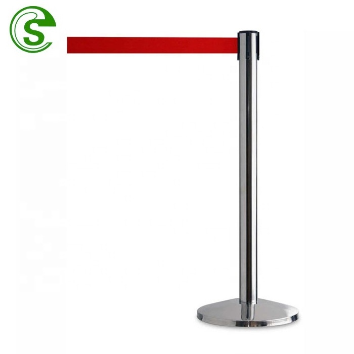 Stainless Steel Queue Fence Velvet Ropes Telescopic Guardrail Isolation Belt Queue Line Stand