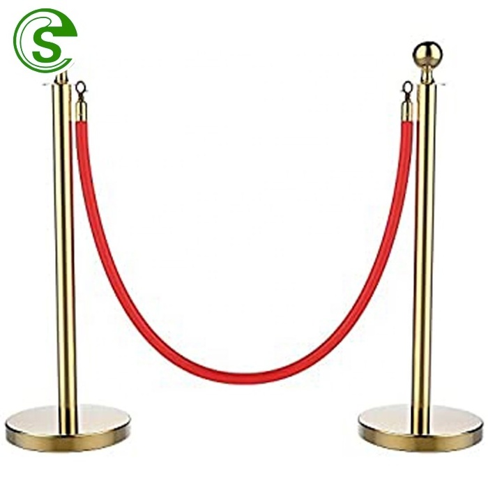 Cheap Price  Hotel Red Carpet Gold Stanchion Poles and Red Velvet Ropes