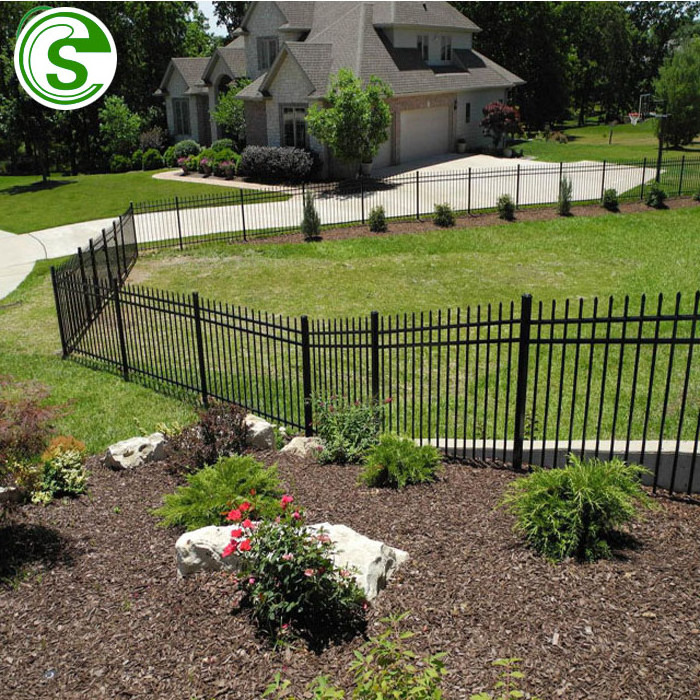 High quality house Metal iron main gate top picket tubular fence designs galvanized building material garden fencing