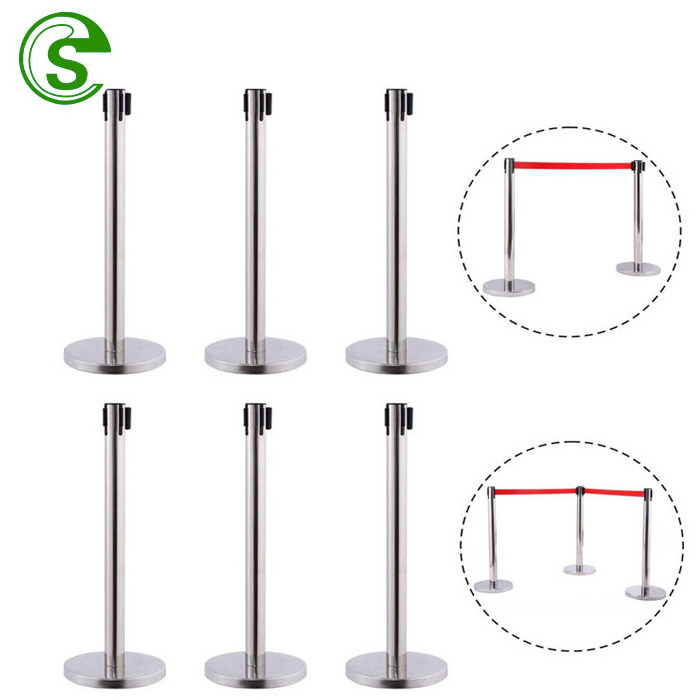 Queue barrier post stainless steel crowd control stanchion queue stand