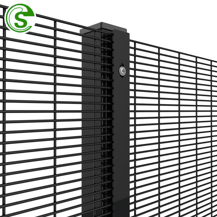 Hot Sale 358 Anti Climb Burglar Fence Black Welded Wire Mesh Fencing Panels High Security Clear View Fence With Razor Wire