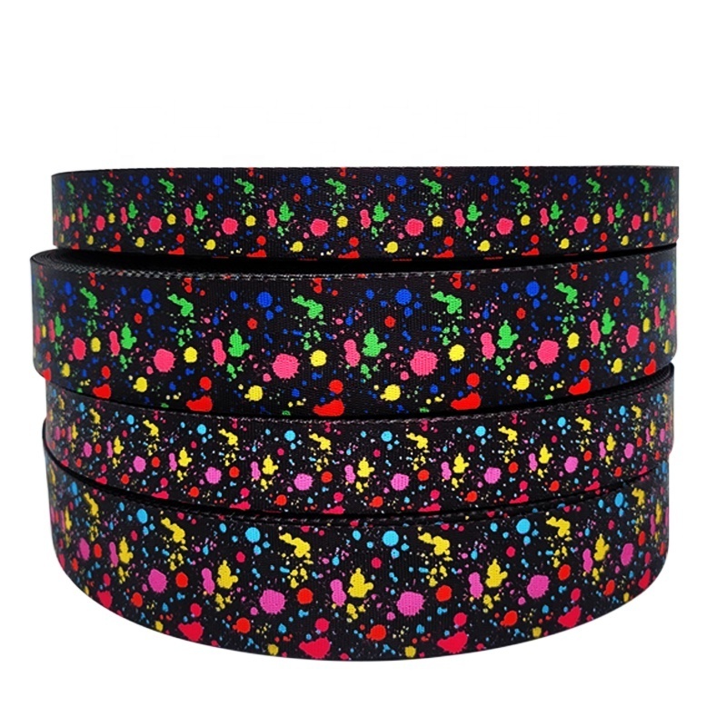 Custom Car Safety Seat Belt Webbing Strap Printed Polyester Webbing Strap for Pet Dog Collar Leash