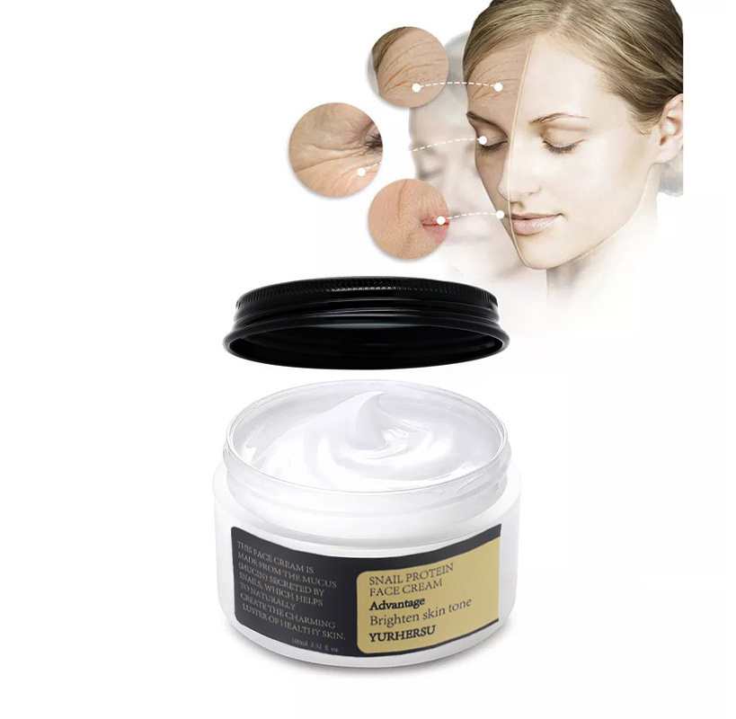 Private label snail face cream collagen anti aging anti wrinkle facial cream skin care whitening skin cream