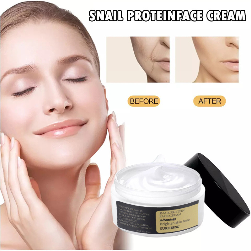 Private label snail face cream collagen anti aging anti wrinkle facial cream skin care whitening skin cream