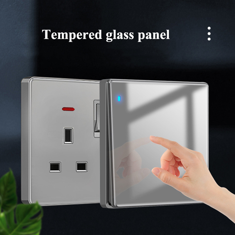 Universal 45A Wall Switch Electric Touch Light Switch With Led Light