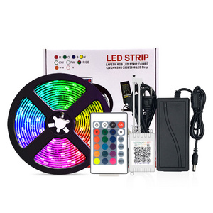 IP65 Low Voltage 12V LED Bar 5050RGB Light Band Set Colorful Remote Control LED Strip Light With controller Adapter